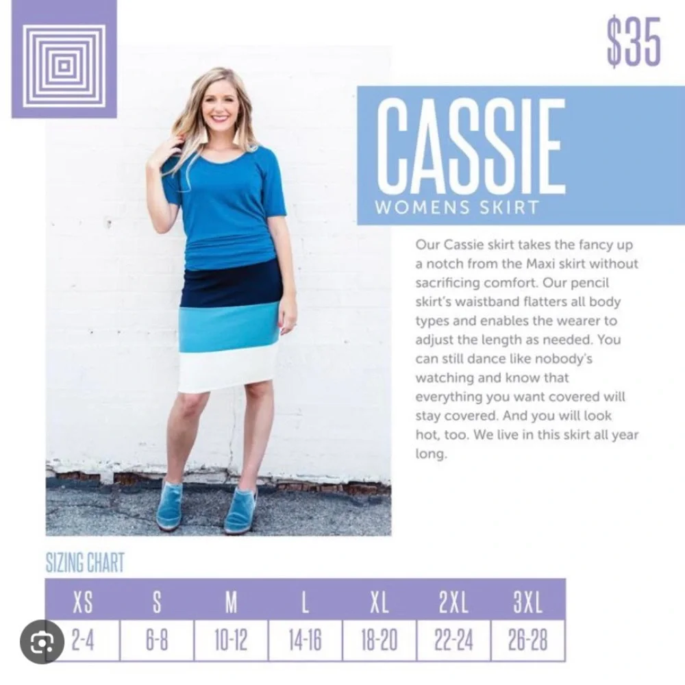 LulaRoe Cassie Black & Cream Floral Print Pencil Skirt - Picture 7 of 7